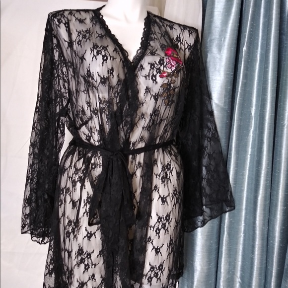 Fenty Beauty Other - Black Lace see through Fenty Robe w/ bell sleeves